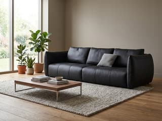 Oakmere Leather-Look Sofa in As shown – front view