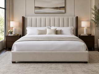 Langford Wing Bed in Cream