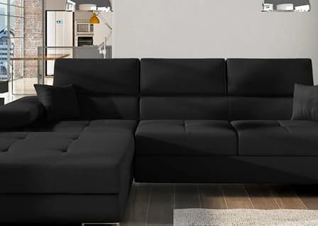 Orrino Corner Sofa Bed with Storage Black – photo 4