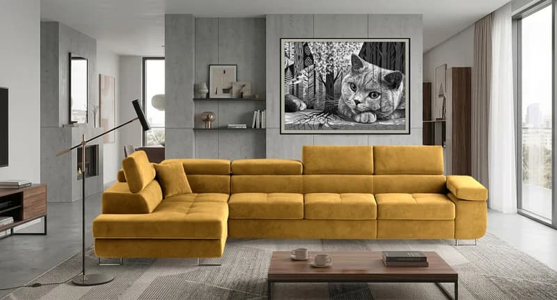 Orrino Long Corner Sofa Bed with Storage O68