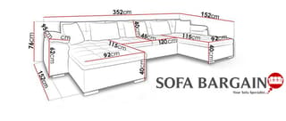U Shape Parkstone corner sofa bed with storage – image 3