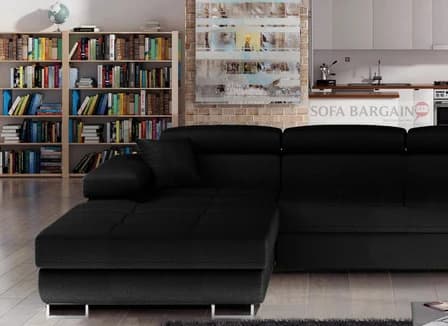 Orrino Long Corner Sofa Bed with Storage Black – photo 3