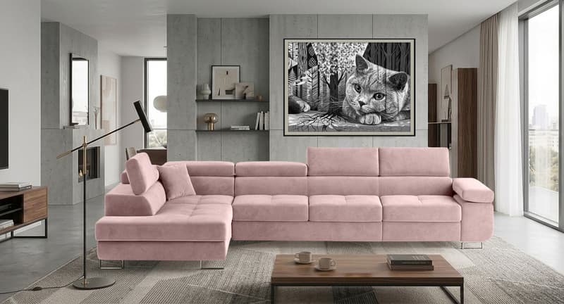 Orrino Long Corner Sofa Bed with Storage SR61