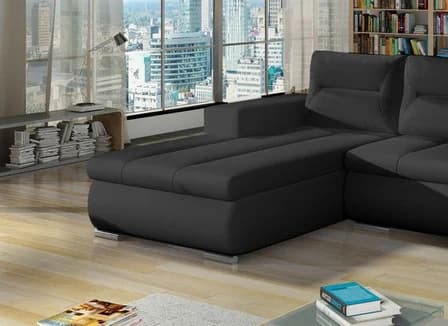 Foxglove Corner Sofa Bed with Storage S11 (Black Eco Leather) – photo 3