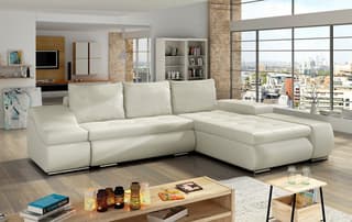 Jessamine Corner Sofa Bed with Storage Eco Leather S33 – right-hand corner layout