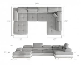Cairnwell U Shaped Sofa Bed with Storage S34/S17 – image 5