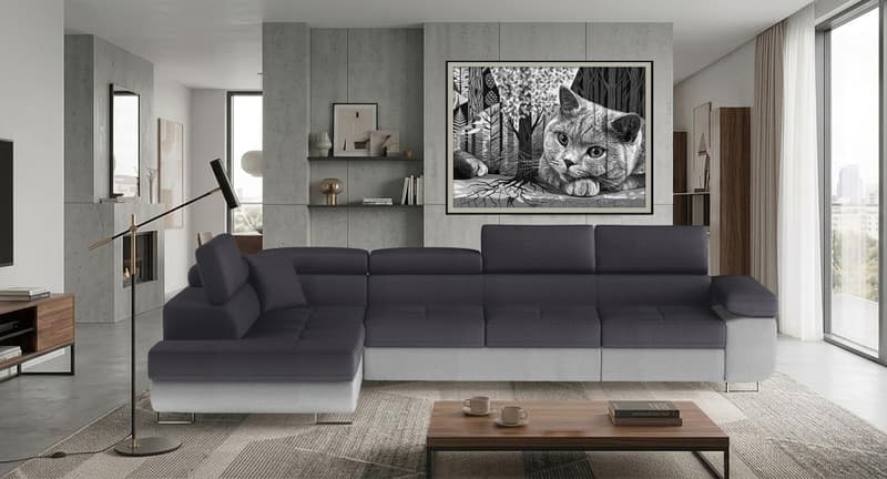 Orrino Long Corner Sofa Bed with Storage M97/M84