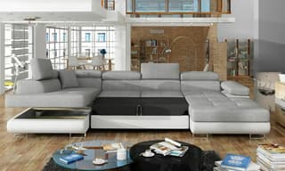 Netherby U shape corner sofa bed with storage – image 2