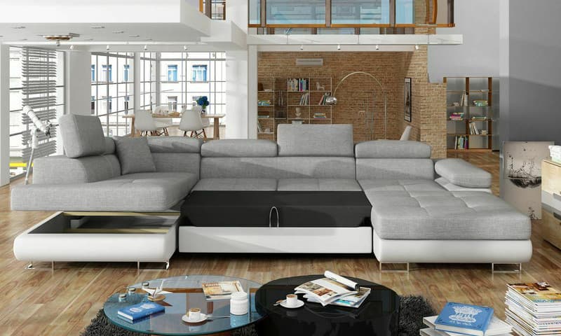 Netherby U shape corner sofa bed with storage – photo 2