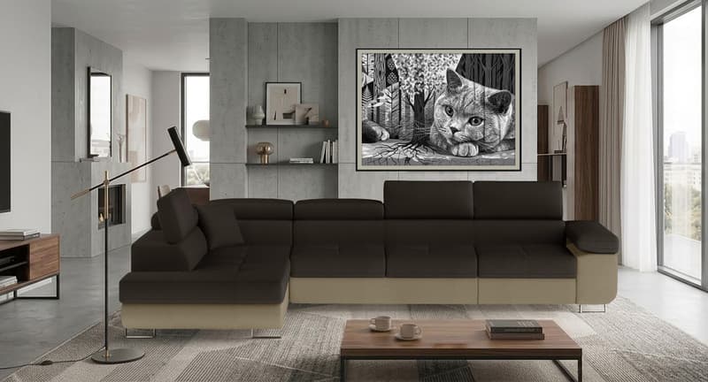 Orrino Long Corner Sofa Bed with Storage M29/M09