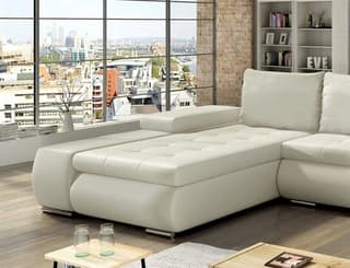 Jessamine Corner Sofa Bed with Storage Eco Leather S33 – close-up detail