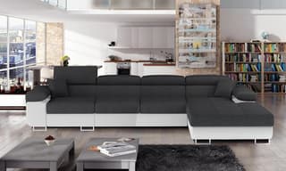 Hollingwood Long Corner Sofa Bed with Storage S05/S17 – right-hand corner layout