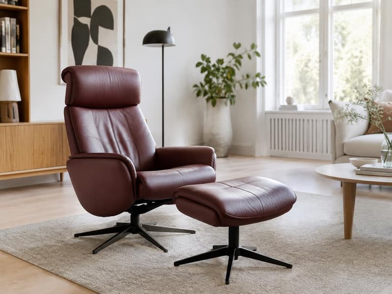 Aylsham Leather Recliner & Stool