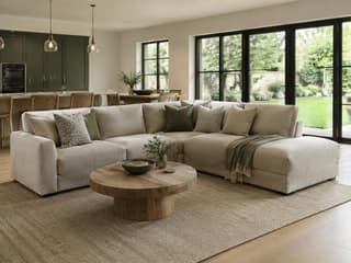 Sheldon Designer Sofa in As shown – shown in a room setting
