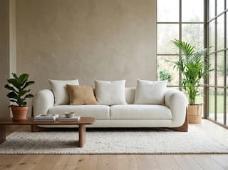Pemberley Bouclé Sofa in As shown – front view