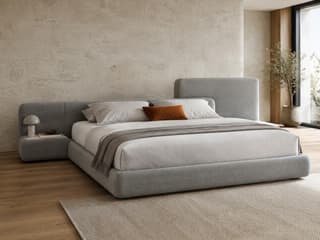 Farnham Asymmetric Bed in Cream
