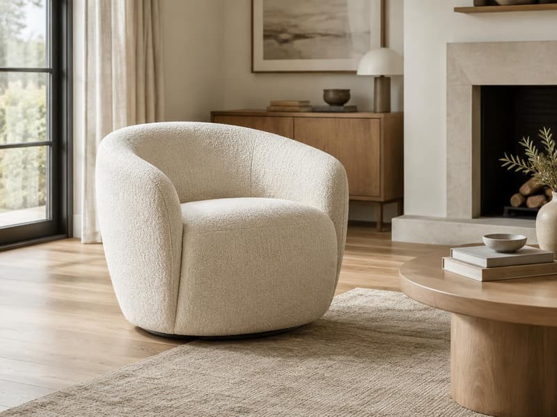 Foxley Bouclé Swivel Chair