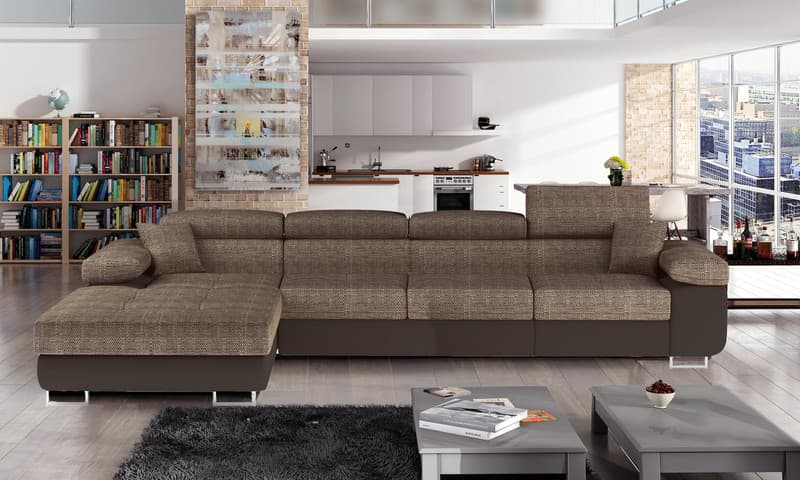 Hollingwood Long Corner Sofa Bed with Storage B03/S66