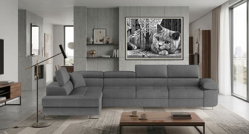 Orrino Long Corner Sofa Bed with Storage S21