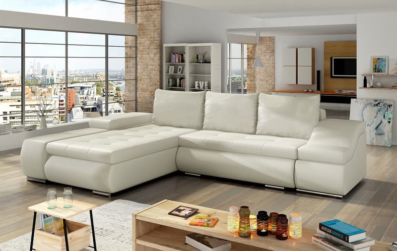Jessamine Corner Sofa Bed with Storage Eco Leather S33