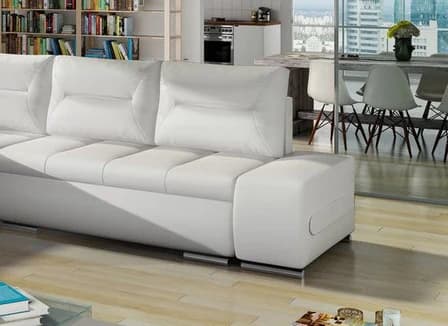 Foxglove Corner Sofa Bed with Storage S17 (White Eco Leather) – photo 5