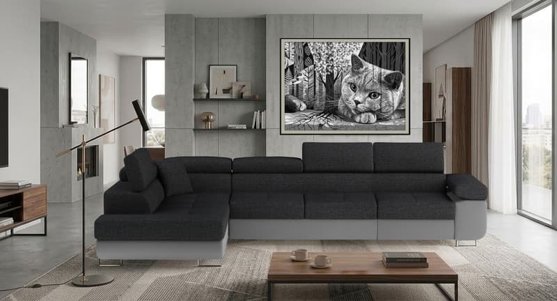 Orrino Long Corner Sofa Bed with Storage i96/S29