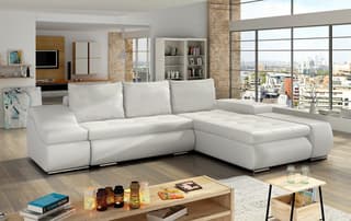 Jessamine Corner Sofa Bed with Storage Eco Leather S17 – right-hand corner layout
