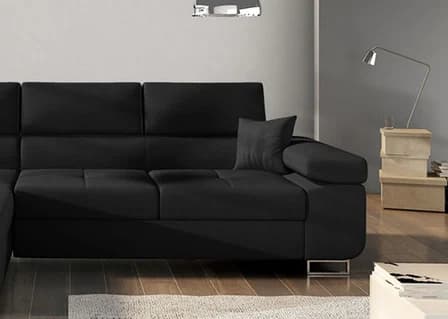 Orrino Corner Sofa Bed with Storage Black – photo 5