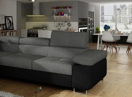 Orrino Corner Sofa Bed with Storage Grey/Black – photo 5