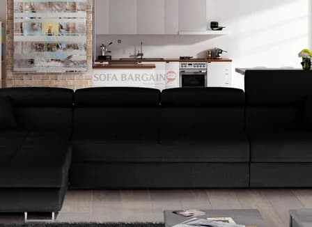 Orrino Long Corner Sofa Bed with Storage Black – photo 4