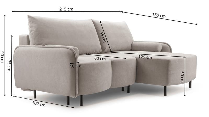 Dunbarrow Corner Sofa Bed with Storage GR125 (Right Corner Only) – photo 4