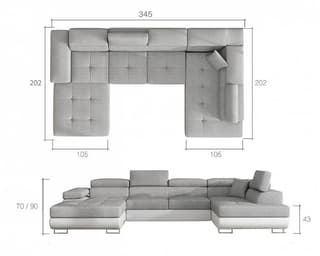 Cairnwell U Shaped Sofa Bed with Storage S14 – image 5