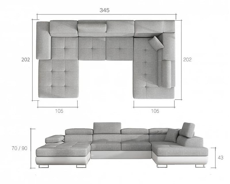 Cairnwell U Shaped Sofa Bed with Storage S14 – photo 5