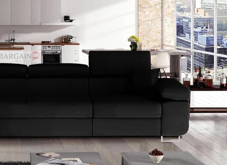 Orrino Long Corner Sofa Bed with Storage Black – photo 5