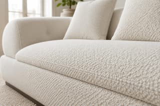 Lunara Curved Corner Sofa in Cream – close-up detail