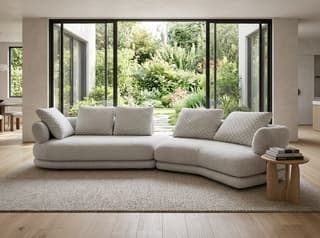 Belmere Curved Corner Sofa in As shown – shown in a room setting