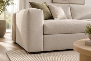Vanbrough Curved Sofa in As shown – close-up detail