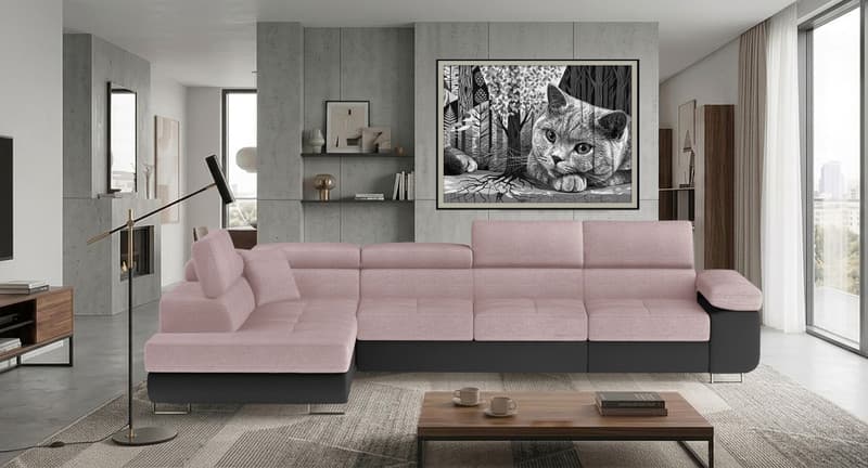 Orrino Long Corner Sofa Bed with Storage Sr61/S11