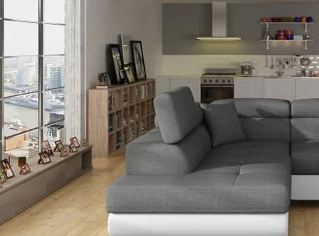 Orrino Corner Sofa Bed with Storage Grey/White – photo 3