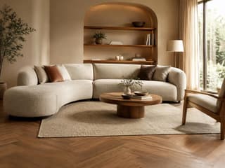 Seabourne Curved Corner Sofa in As shown – shown in a room setting