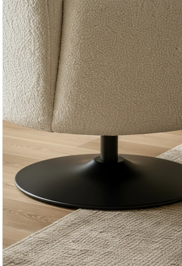 Foxley Bouclé Swivel Chair – photo 3