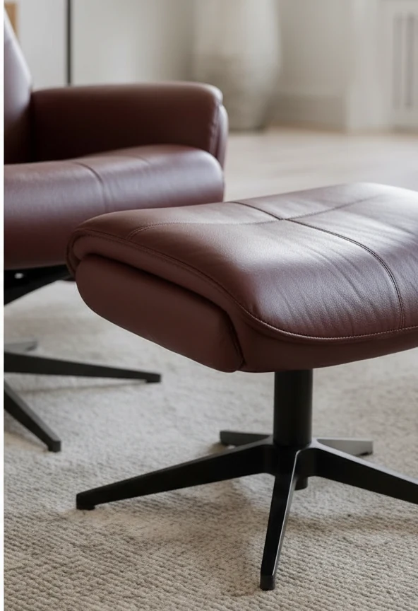Aylsham Leather Recliner & Stool – photo 3
