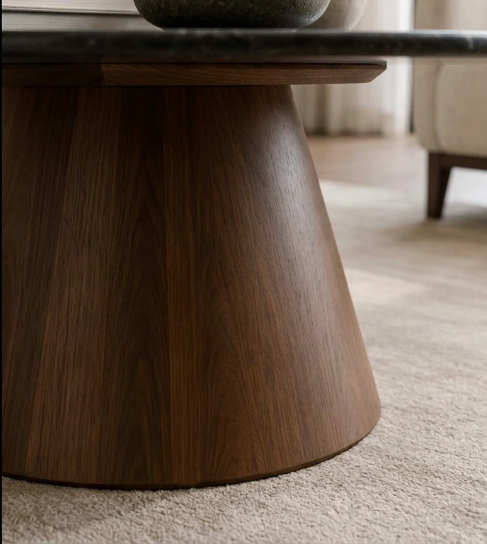 Ridgewell Marble Pedestal Coffee Table – photo 3