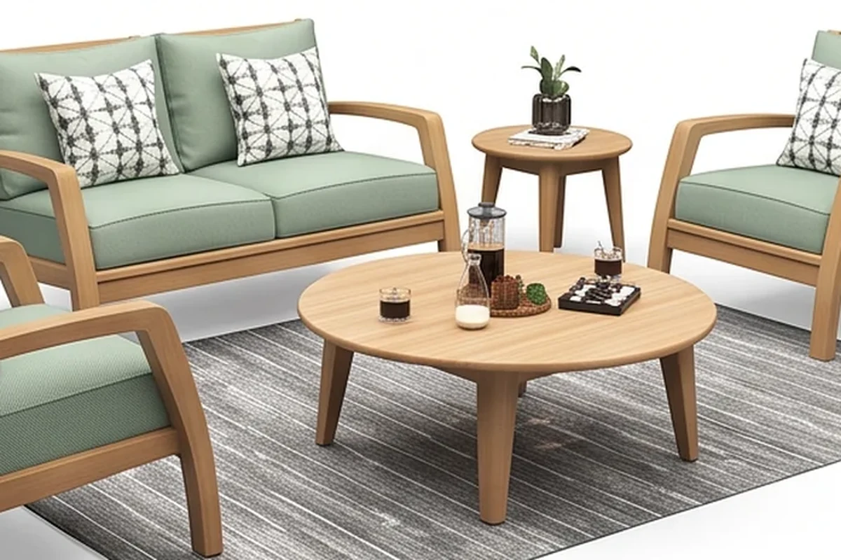 Thornham Teak Garden Furniture Set – close-up detail