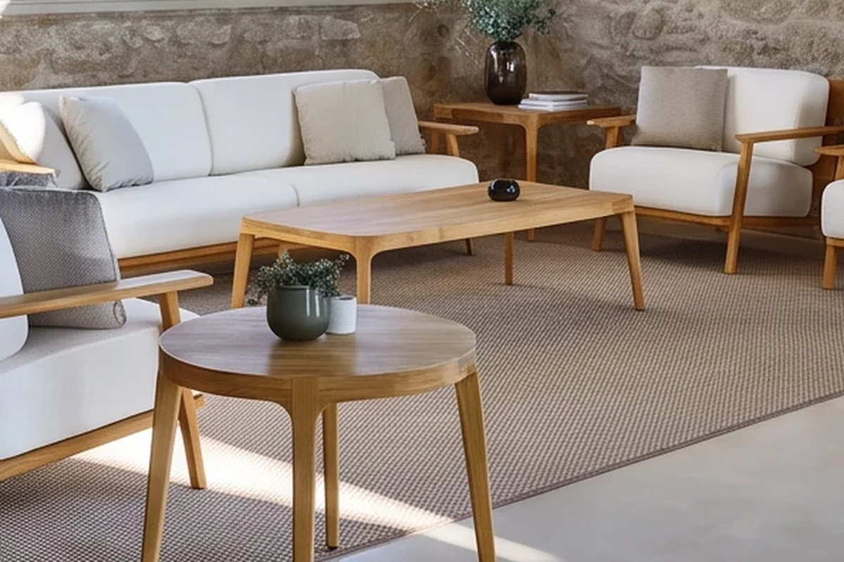 Tresco Teak Garden Furniture Set – close-up detail