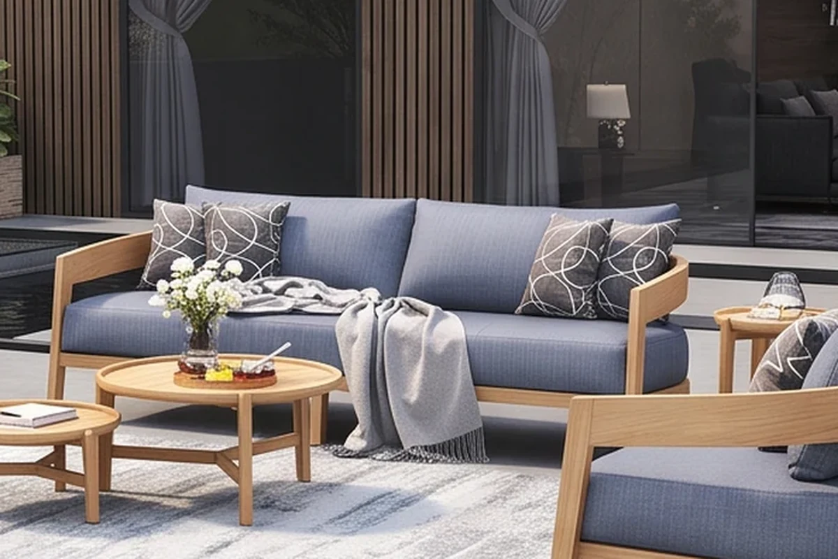 Walden Teak Garden Furniture Set – close-up detail