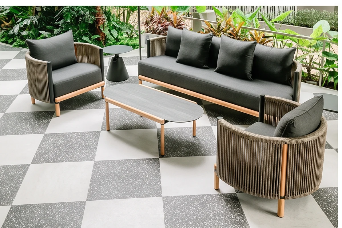 Waverley Teak Garden Furniture Set – close-up detail