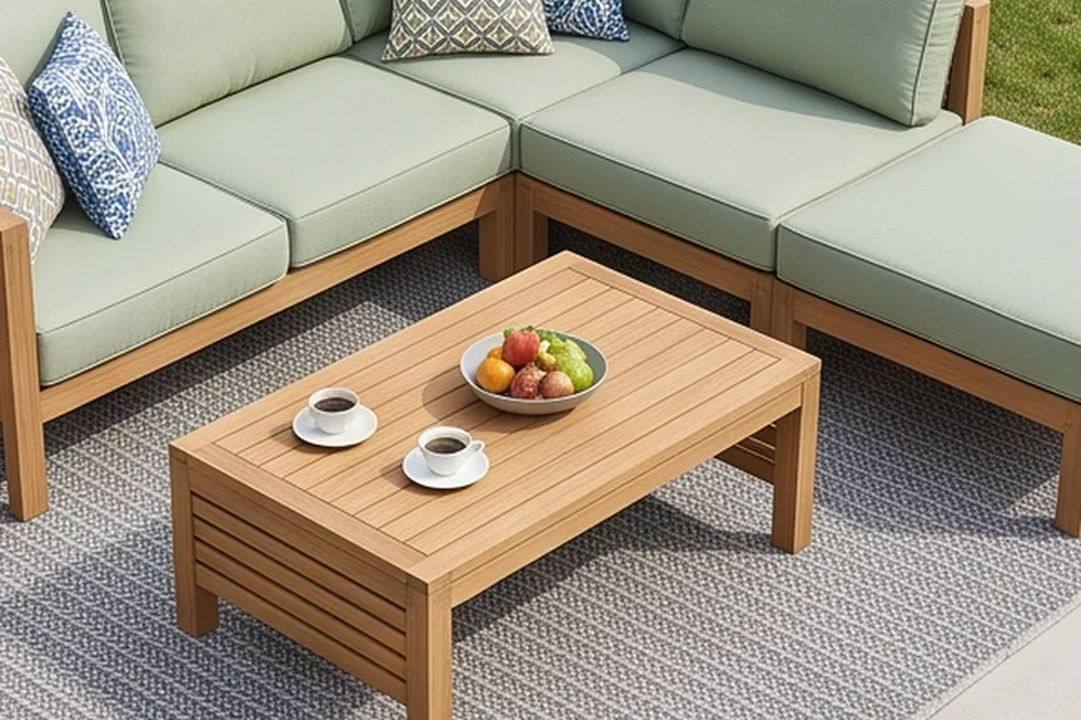 Weston Teak Garden Furniture Set – close-up detail