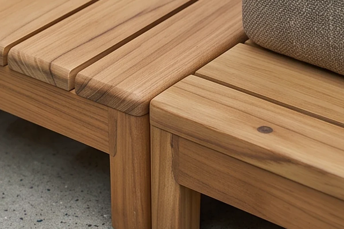 Whitstable Teak Garden Furniture Set – close-up detail