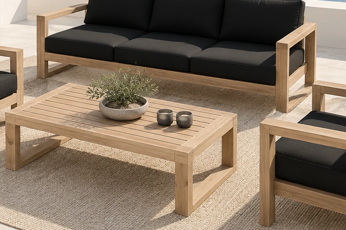 Winchester Teak Garden Furniture Set – close-up detail
